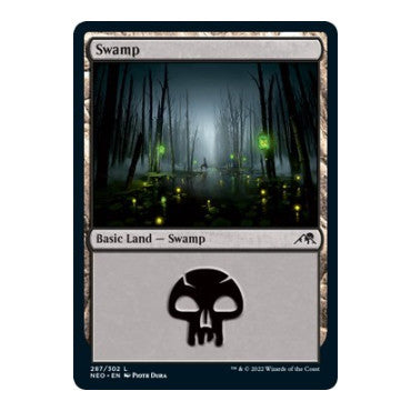Swamp 287 (NEO) #287 Land (Foil Lightly Played) Kamigawa: Neon Dynasty Magic: The Gathering: 2022