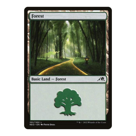 Forest 291 (NEO) #291 Land (Foil Lightly Played) Kamigawa: Neon Dynasty Magic: The Gathering: 2022