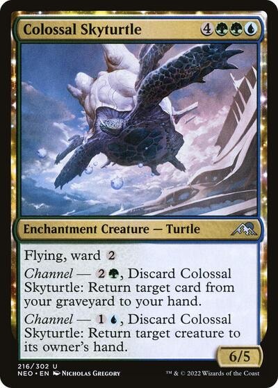Colossal Skyturtle (NEO) #216 Uncommon (Lightly Played) Kamigawa: Neon Dynasty Magic: The Gathering: 2022