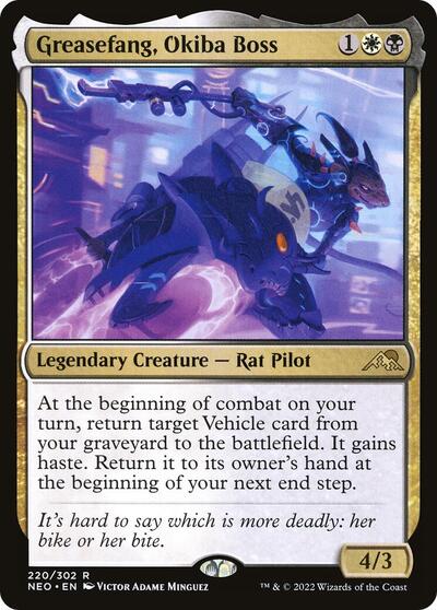 Greasefang Okiba Boss (NEO) #220 Rare Kamigawa: Neon Dynasty Magic: The Gathering: 2022