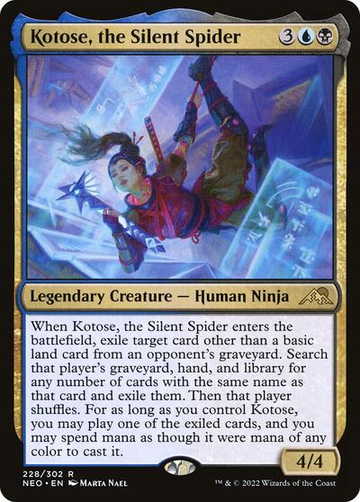 Kotose the Silent Spider (NEO) #228 Rare (Lightly Played) Kamigawa: Neon Dynasty Magic: The Gathering: 2022