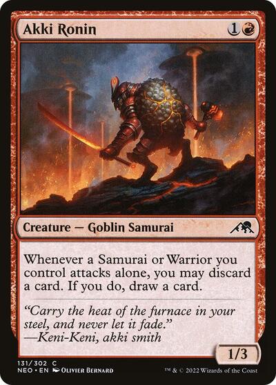 Akki Ronin (NEO) #131 Common (Lightly Played) Kamigawa: Neon Dynasty Magic: The Gathering: 2022