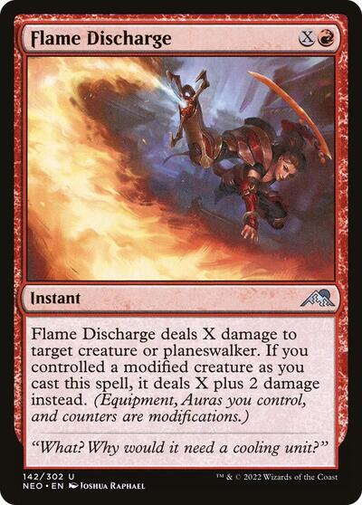 Flame Discharge (NEO) #142 Uncommon (Lightly Played) Kamigawa: Neon Dynasty Magic: 2022