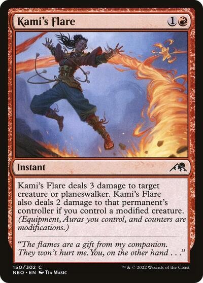 Kamis Flare (NEO) #150 Common (Moderately Played) Kamigawa: Neon Dynasty Magic: The Gathering: 2022