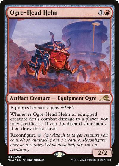 Ogre Head Helm (NEO) #155 Rare (Lightly Played) Kamigawa: Neon Dynasty Magic: The Gathering: 2022