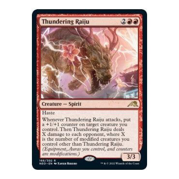 Thundering Raiju (NEO) #166 Rare (Lightly Played) Kamigawa: Neon Dynasty Magic: The Gathering: 2022