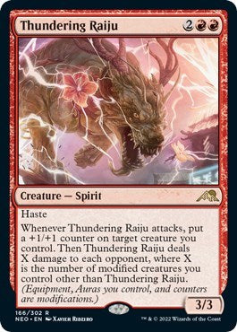 Thundering Raiju (NEO) #166 Rare (Lightly Played) Kamigawa: Neon Dynasty Magic: The Gathering: 2022