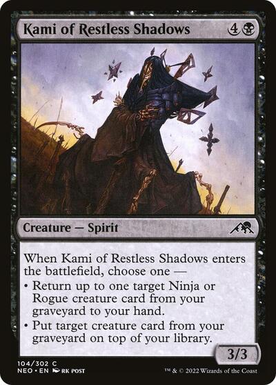 2022 Magic: Kamigawa: Neon Dynasty (NEO) - Kami of Restless Shadows (#104, Common) (Lightly Played)