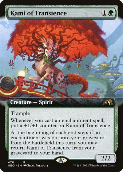 Kami of Transience Extended Art (NEO) #476 Rare (Lightly Played) Kamigawa: Neon Dynasty Magic: 2022