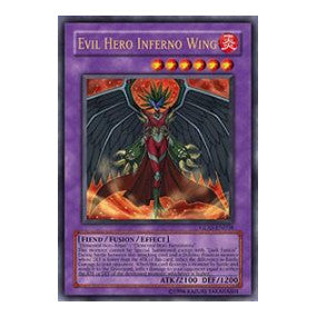 Evil Hero Inferno Wing (GLAS) #GLAS-EN038 Ultra Rare (1st Edition Damaged) Gladiator's Assault YuGiOh: 2007