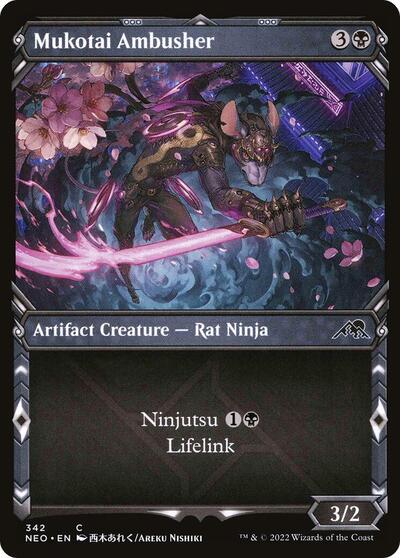 Mukotai Ambusher Showcase (NEO) #342 Common (Foil Lightly Played) Kamigawa: Neon Dynasty Magic: The Gathering: 2022