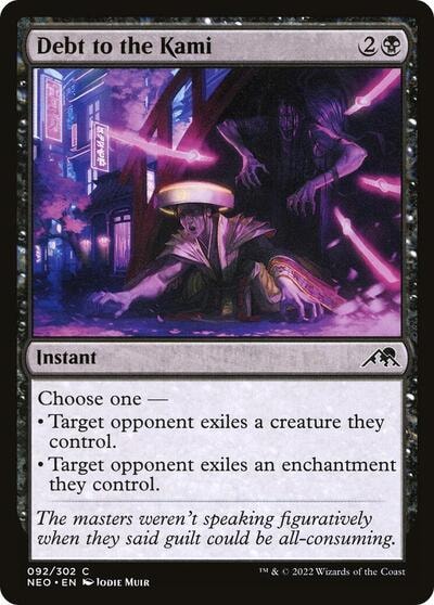 Debt to the Kami (NEO) #92 Common (Moderately Played) Kamigawa: Neon Dynasty Magic: The Gathering: 2022