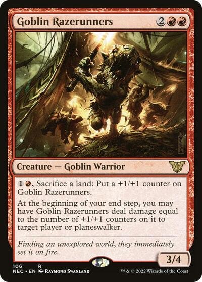 Goblin Razerunners (NEC) #106 Rare (Lightly Played) Commander: Kamigawa: Neon Dynasty Magic: The Gathering: 2022