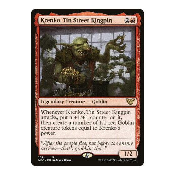 Krenko, Tin Street Kingpin (NEC) #107 Rare (Lightly Played) Commander: Kamigawa: Neon Dynasty Magic: The Gathering: 2022