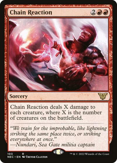 Chain Reaction (NEC) #103 Rare (Near Mint) Commander: Kamigawa: Neon Dynasty Magic: The Gathering: 2022