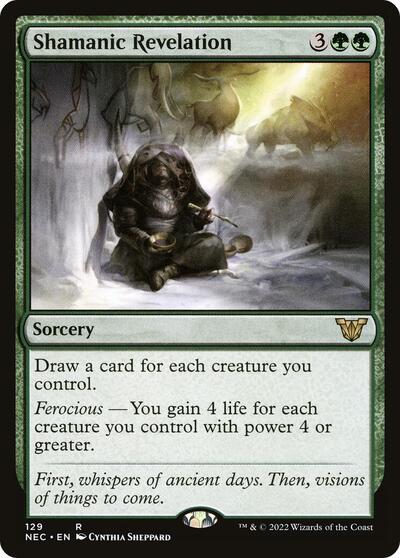 Shamanic Revelation (NEC) #129 Rare (Near Mint) Commander: Kamigawa: Neon Dynasty Magic: The Gathering: 2022
