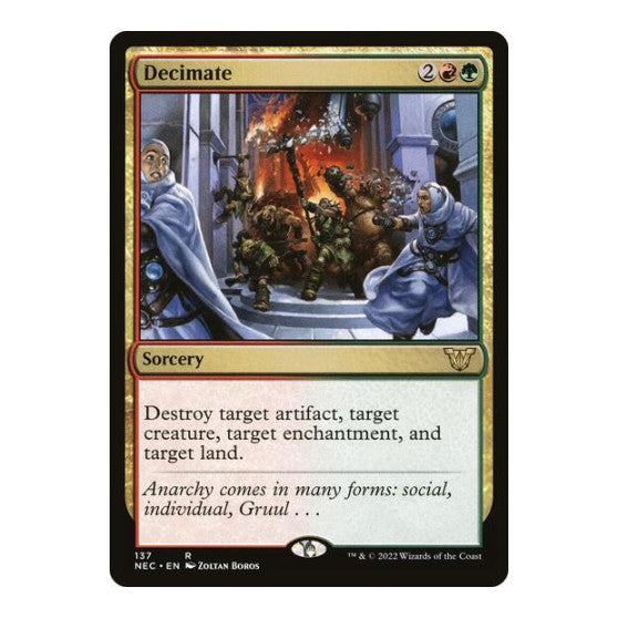 Decimate (NEC) #137 Rare (Lightly Played) Commander: Kamigawa: Neon Dynasty Magic: The Gathering: 2022