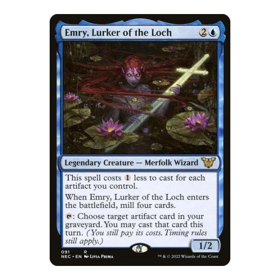 Emry Lurker of the Loch (NEC) #91 Rare (Near Mint) Commander: Kamigawa: Neon Dynasty Magic: The Gathering: 2022