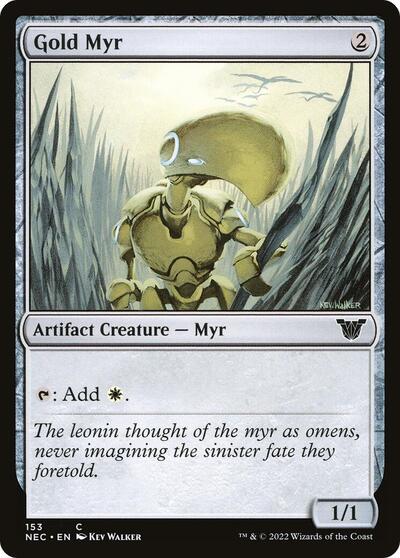 Gold Myr (NEC) #153 Common (Lightly Played) Commander: Kamigawa: Neon Dynasty Magic: The Gathering: 2022