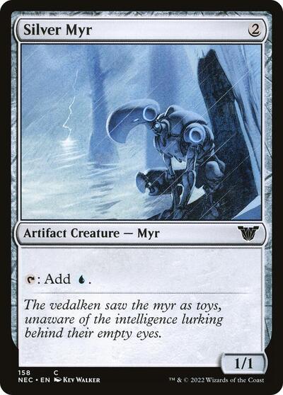Silver Myr (NEC) #158 Common (Lightly Played) Commander: Kamigawa: Neon Dynasty Magic: The Gathering: 2022