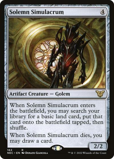 Solemn Simulacrum (NEC) #162 Rare (Lightly Played) Commander: Kamigawa: Neon Dynasty Magic: The Gathering: 2022