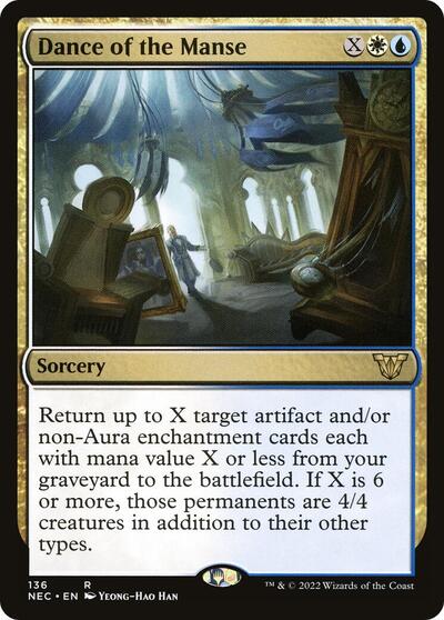Dance of the Manse (NEC) #136 Rare (Near Mint) Commander: Kamigawa: Neon Dynasty Magic: The Gathering: 2022