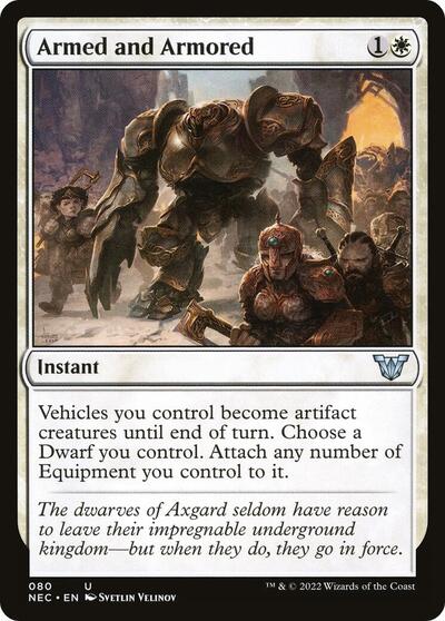 Armed and Armored (NEC) #80 Uncommon (Lightly Played) Commander: Kamigawa: Neon Dynasty Magic: The Gathering: 2022