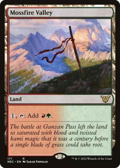 Mossfire Valley (NEC) #171 Rare (Lightly Played) Commander: Kamigawa: Neon Dynasty Magic: The Gathering: 2022