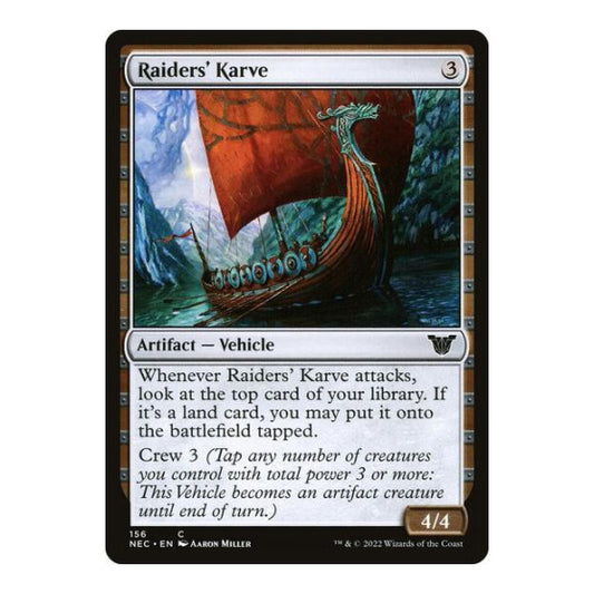 Raiders' Karve (NEC) #156 Common (Lightly Played) Commander: Kamigawa: Neon Dynasty Magic: The Gathering: 2022