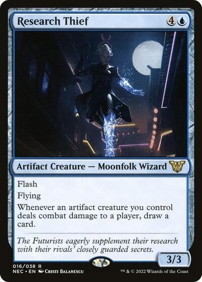 Research Thief (NEC) #16 Rare (Lightly Played) Commander: Kamigawa: Neon Dynasty Magic: The Gathering: 2022
