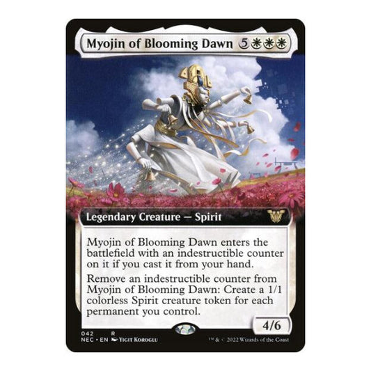 Myojin of Blooming Dawn (Extended Art) (NEC) #42 Rare (Lightly Played) Commander: Kamigawa: Neon Dynasty Magic: The Gathering: 2022