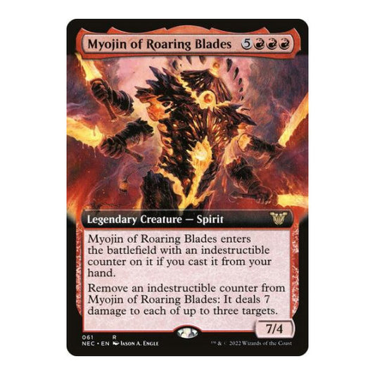 Myojin of Roaring Blades (Extended Art) (NEC) #61 Rare (Lightly Played) Commander: Kamigawa: Neon Dynasty Magic: The Gathering: 2022