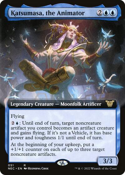 Katsumasa the Animator Extended Art (NEC) #51 Rare (Lightly Played) Commander: Kamigawa: Neon Dynasty Magic: The Gathering: 2022