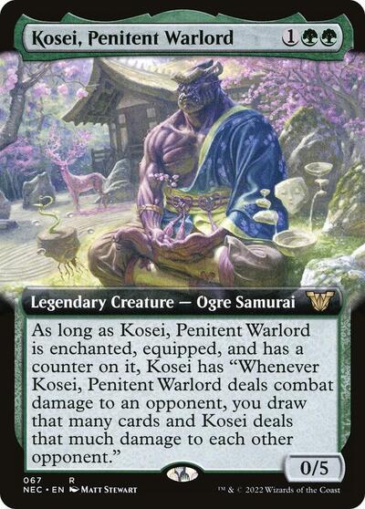 Kosei Penitent Warlord Extended Art (NEC) #67 Rare (Lightly Played) Commander: Kamigawa: Neon Dynasty Magic: The Gathering: 2022