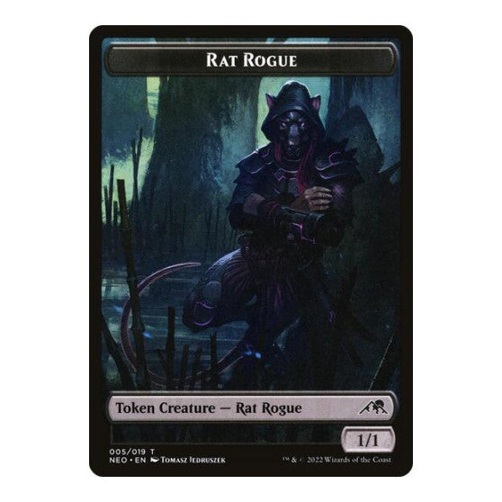 Rat Rogue Token (NEO) #5 T (Moderately Played) Kamigawa: Neon Dynasty Magic: The Gathering: 2022