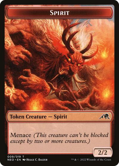 Spirit Token 009 (NEO) #9 T (Damaged) Kamigawa: Neon Dynasty Magic: The Gathering: 2022