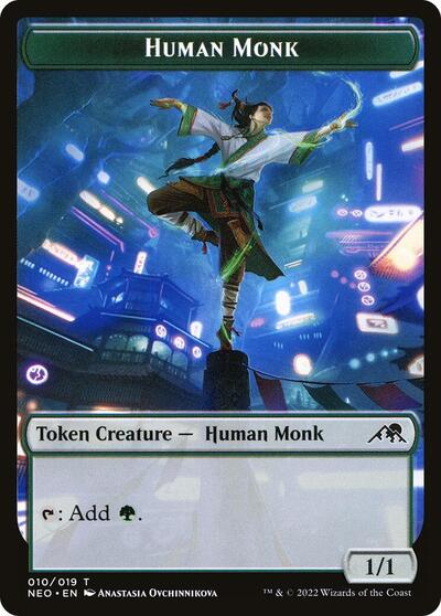 Human Monk Token (NEO) #10 T (Damaged) Kamigawa: Neon Dynasty Magic: The Gathering: 2022