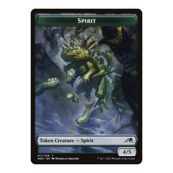 Spirit Token (011) (NEO) #11 T (Damaged) Kamigawa: Neon Dynasty Magic: The Gathering: 2022