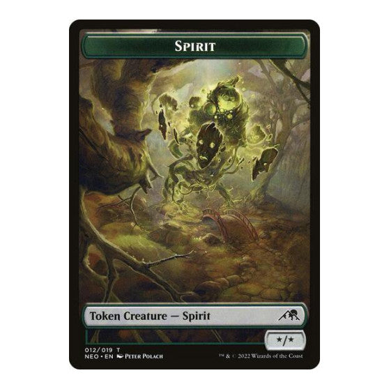 Spirit Token (012) (NEO) #12 T (Lightly Played) Kamigawa: Neon Dynasty Magic: The Gathering: 2022