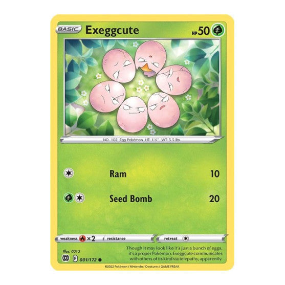 Exeggcute (SWSH09) #001/172 Common (Reverse Holofoil Lightly Played) SWSH09: Brilliant Stars Pokemon: 2022