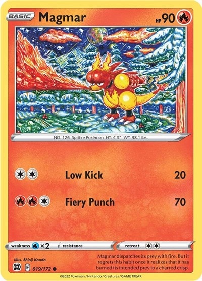 Magmar (SWSH09) #019/172 Common (Near Mint) SWSH09: Brilliant Stars Pokemon: 2022