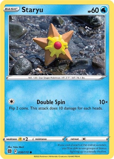 Staryu (SWSH09) #030/172 Common (Reverse Holofoil Moderately Played) SWSH09: Brilliant Stars Pokemon: 2022