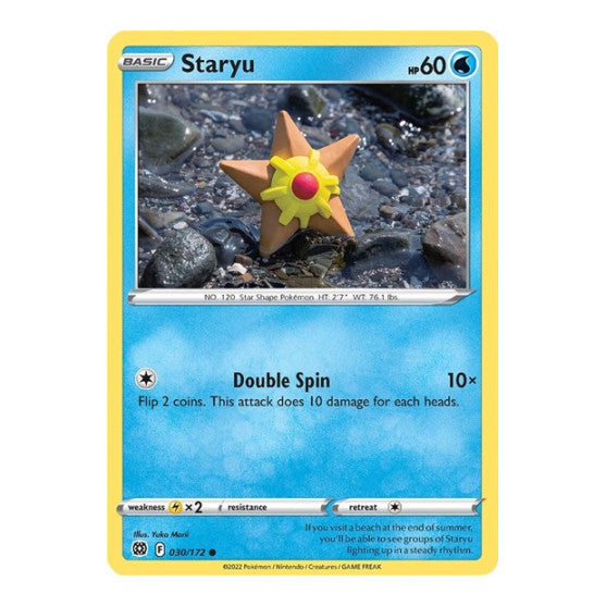 Staryu (SWSH09) #030/172 Common (Reverse Holofoil Moderately Played) SWSH09: Brilliant Stars Pokemon: 2022