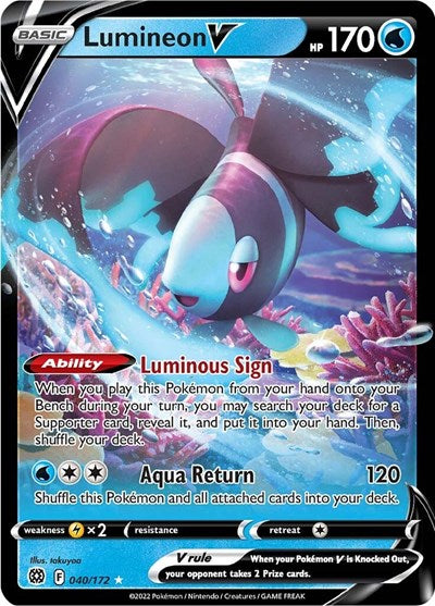 Lumineon V (SWSH09) #040/172 Ultra Rare SWSH09: Brilliant Stars Pokemon: 2022