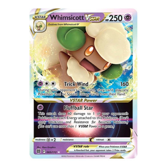 Whimsicott VSTAR (SWSH09) #065/172 Ultra Rare (Holofoil Near Mint) SWSH09: Brilliant Stars Pokemon: 2022