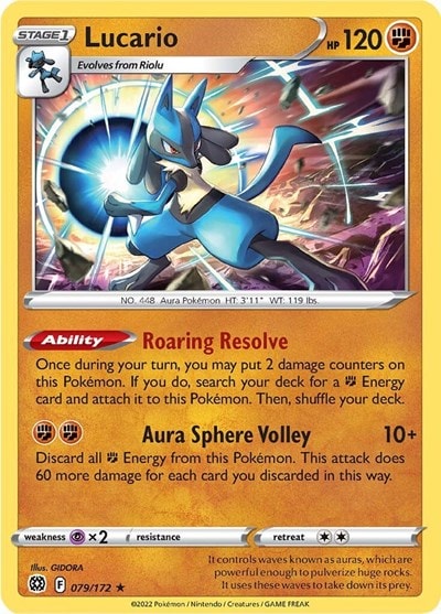 Lucario (SWSH09) #079/172 Holo Rare (Holofoil Near Mint) SWSH09: Brilliant Stars Pokemon: 2022