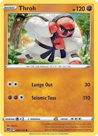 Throh (SWSH09) #080/172 Common (Reverse Holofoil Near Mint) SWSH09: Brilliant Stars Pokemon: 2022