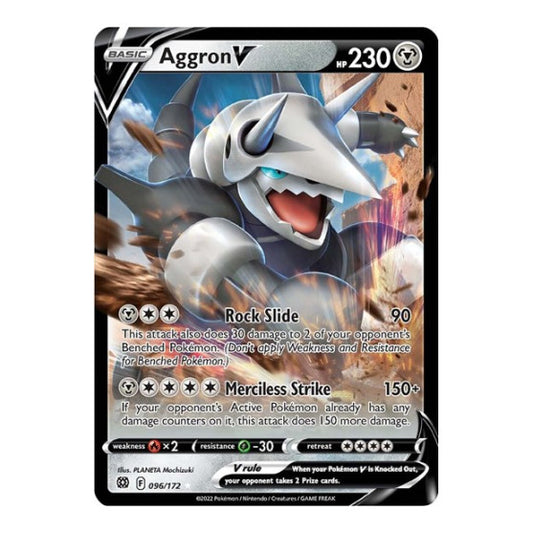 Aggron V (SWSH09) #096/172 Ultra Rare (Holofoil Near Mint) SWSH09: Brilliant Stars Pokemon: 2022