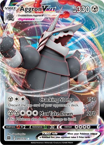 Aggron VMAX (SWSH09) #097/172 Ultra Rare (Holofoil Near Mint) SWSH09: Brilliant Stars Pokemon: 2022