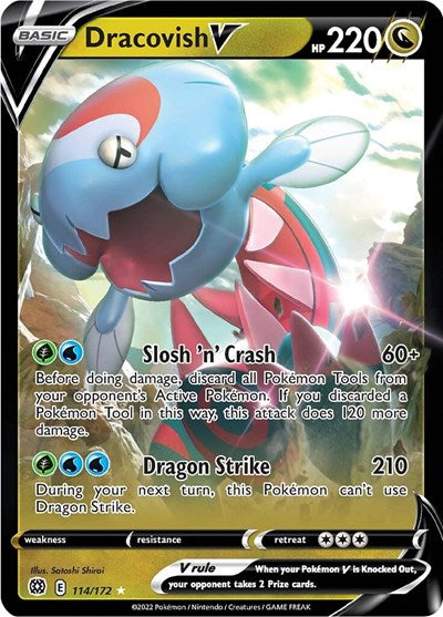 Dracovish V (SWSH09) #114/172 Ultra Rare (Holofoil Near Mint) SWSH09: Brilliant Stars Pokemon: 2022
